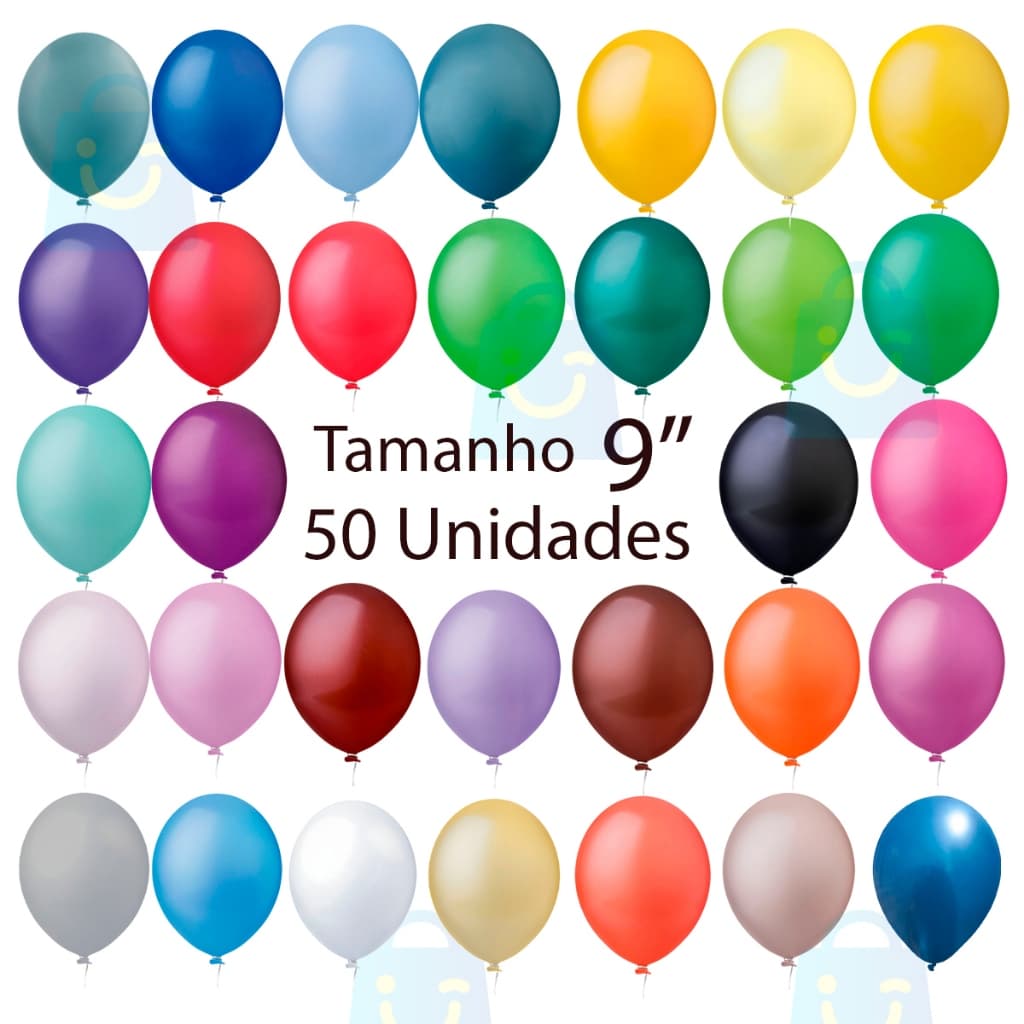 Balão Bexiga Happy Day Redondo 9 Polegadas Pacote Com 50 Unidades Festa Aniversário
