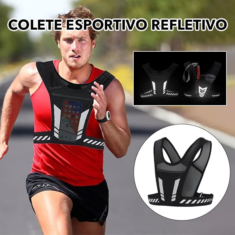 Colete De fitness Esportivo Refletivo De Corrida Respirável No Peito e costas