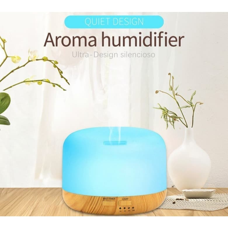 Difusor de aromas,300/500 ml , umidificador de ar ultrassônico com controle remoto e luz LED de 7 cores