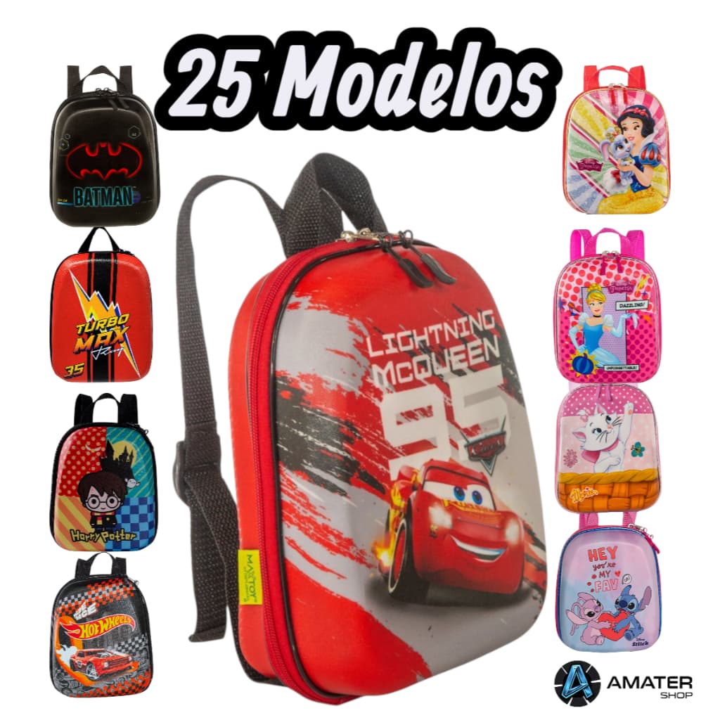 Mochila Infantil Pequena Escola Passeio Lancheira Super Herói Princesa Filme Desenho