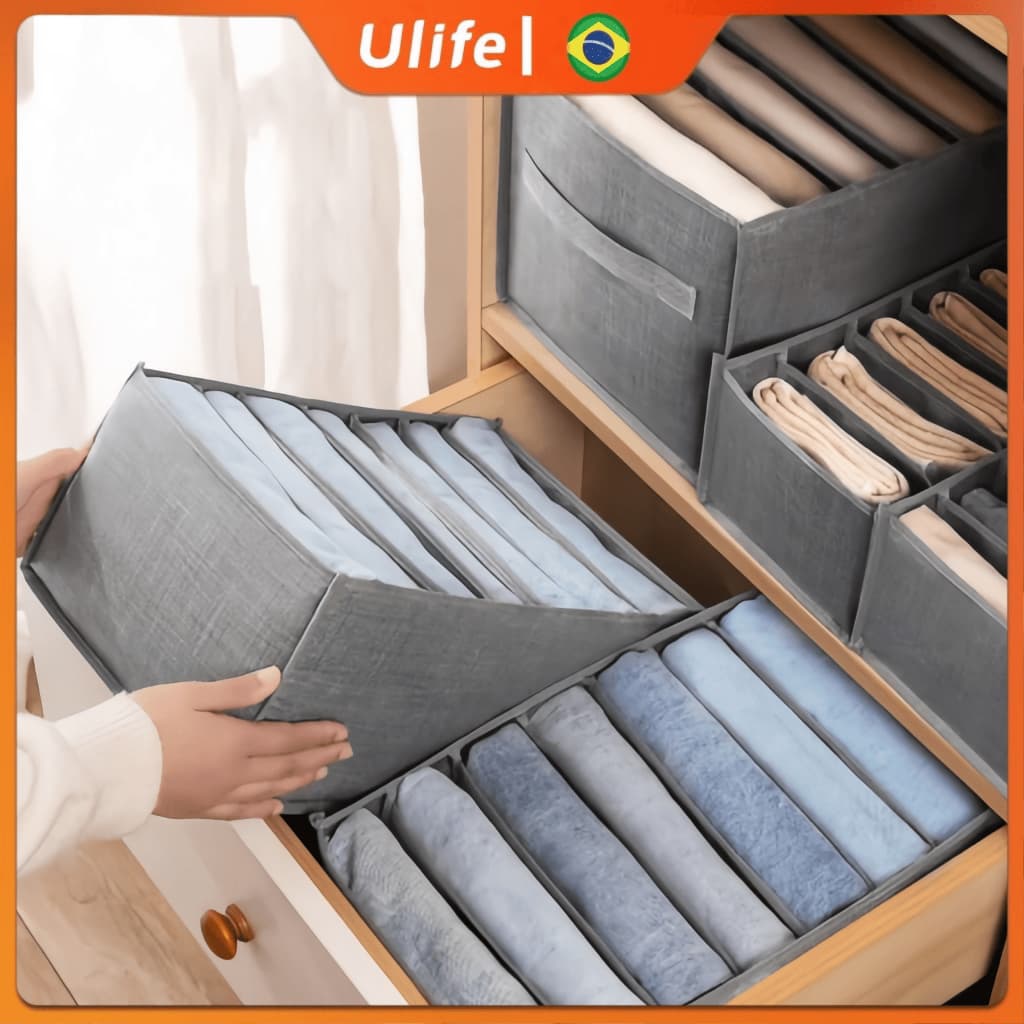 Organizador De Gavetas De Jeans Dobráveis/Roupas De Compartimento De Malha Economia De Espaço Em Casa
