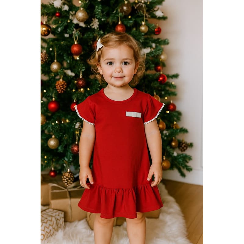 vestido infantil vermelho menina natal roupa infantil menina malha ENVIO IMEDIATO
