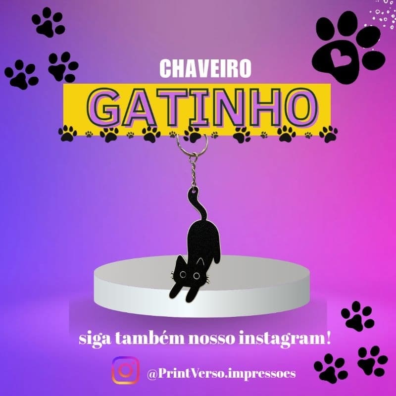 Chaveiro Gatinho preto