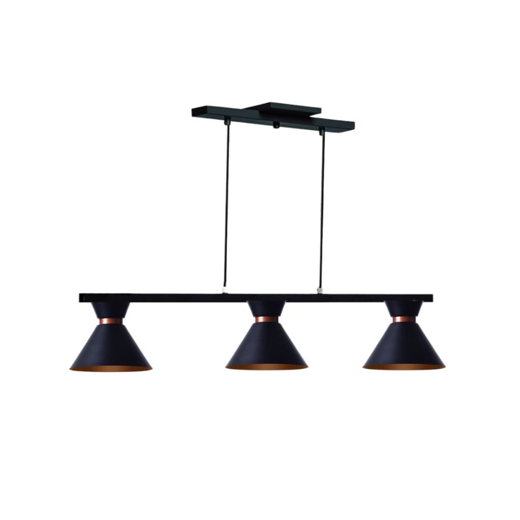 Lustre Luminaria Pendente Triplo Dubai Balcao Aluminio Decor