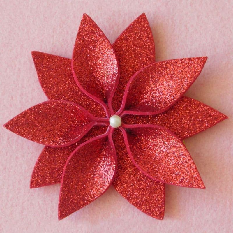 Flores em EVA Glitter para Árvore de Natal