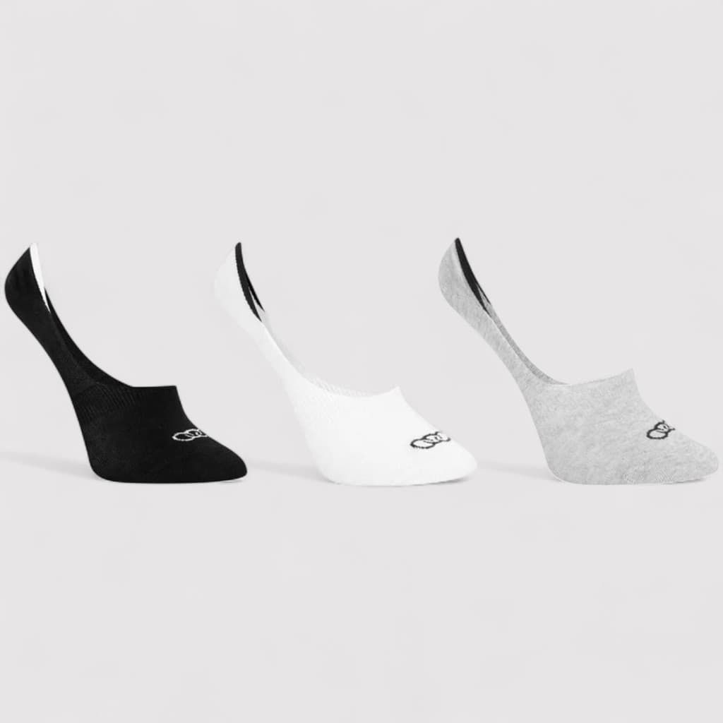 Kit Meia Olympikus Cano Invisível Ultra c/ 3 Pares Feminina - Branco e Preto