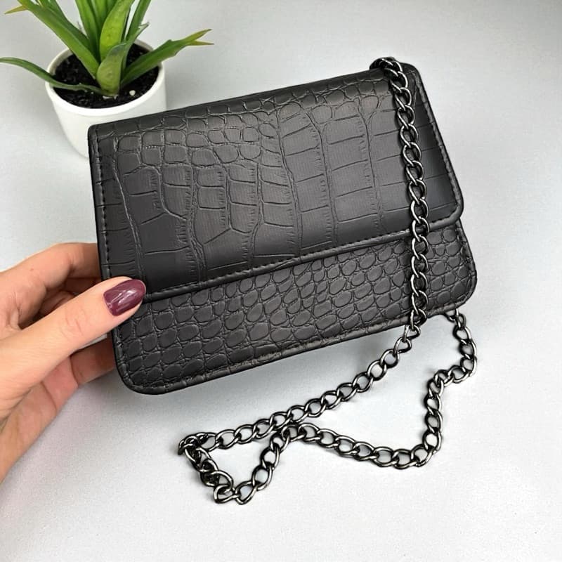 Bolsa Festa Casamento Balada Mini Croco Alça Corrente Envio Imediato