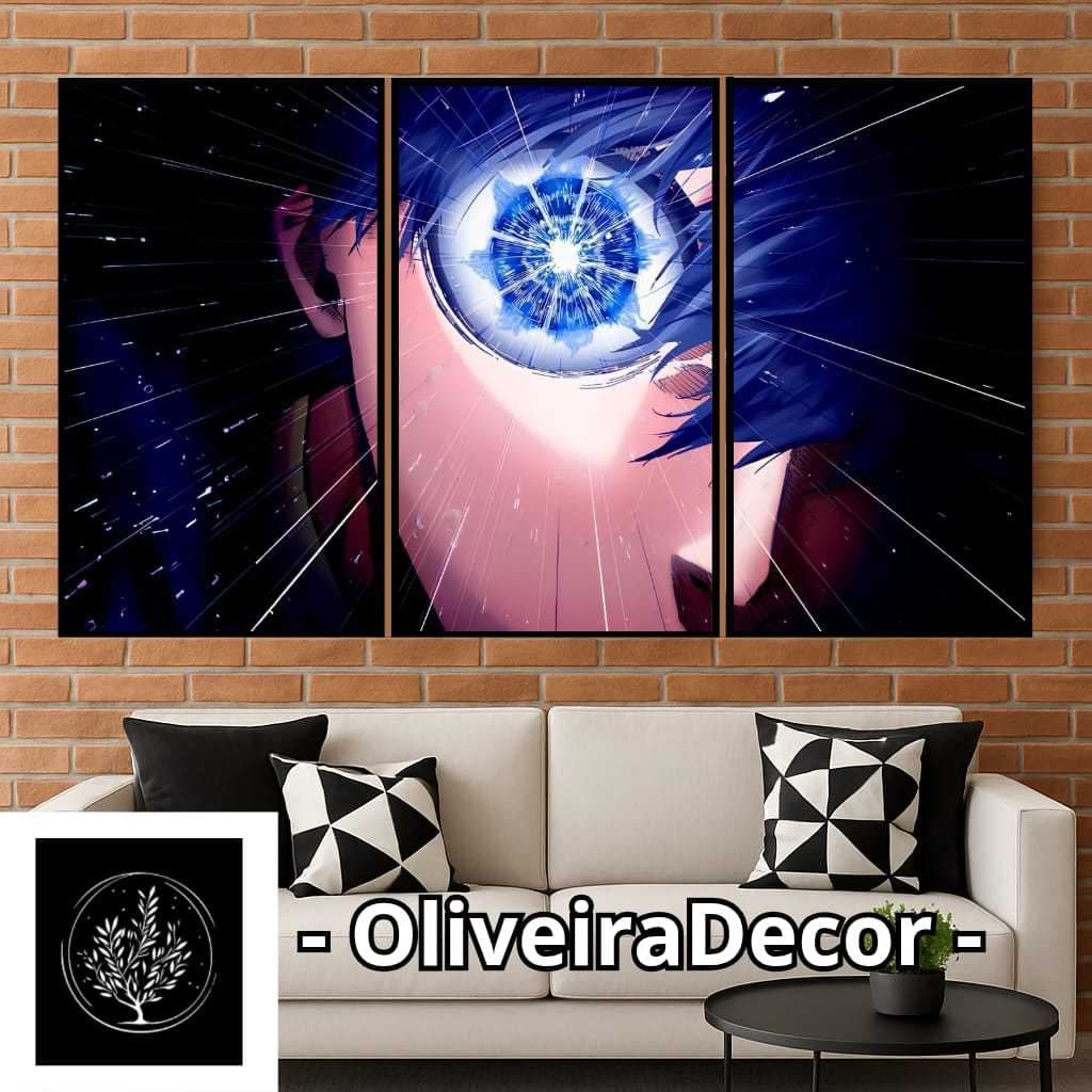 KIT QUADROS DECORATIVOS GEEK ANIME BLUE LOCK FUTEBOL ESPORTE  3 PEÇAS DECORAR SALA QUARTO ESCRITORIO