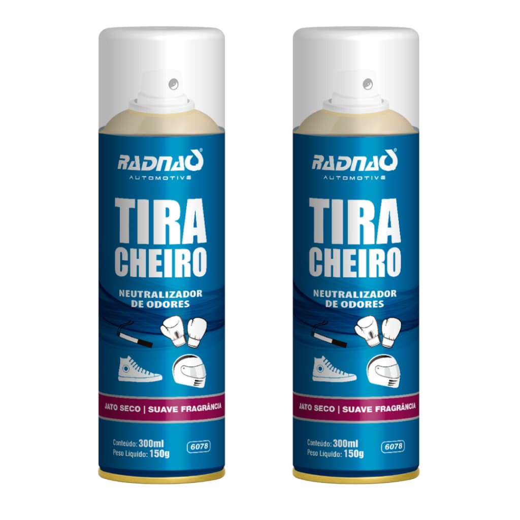 Kit 2 Tira Cheiro Aerossol 300ml Radnaq Elimina Cheiro Ruim Maus Odores Cigarro Tênis Luvas Kimono Radnaq