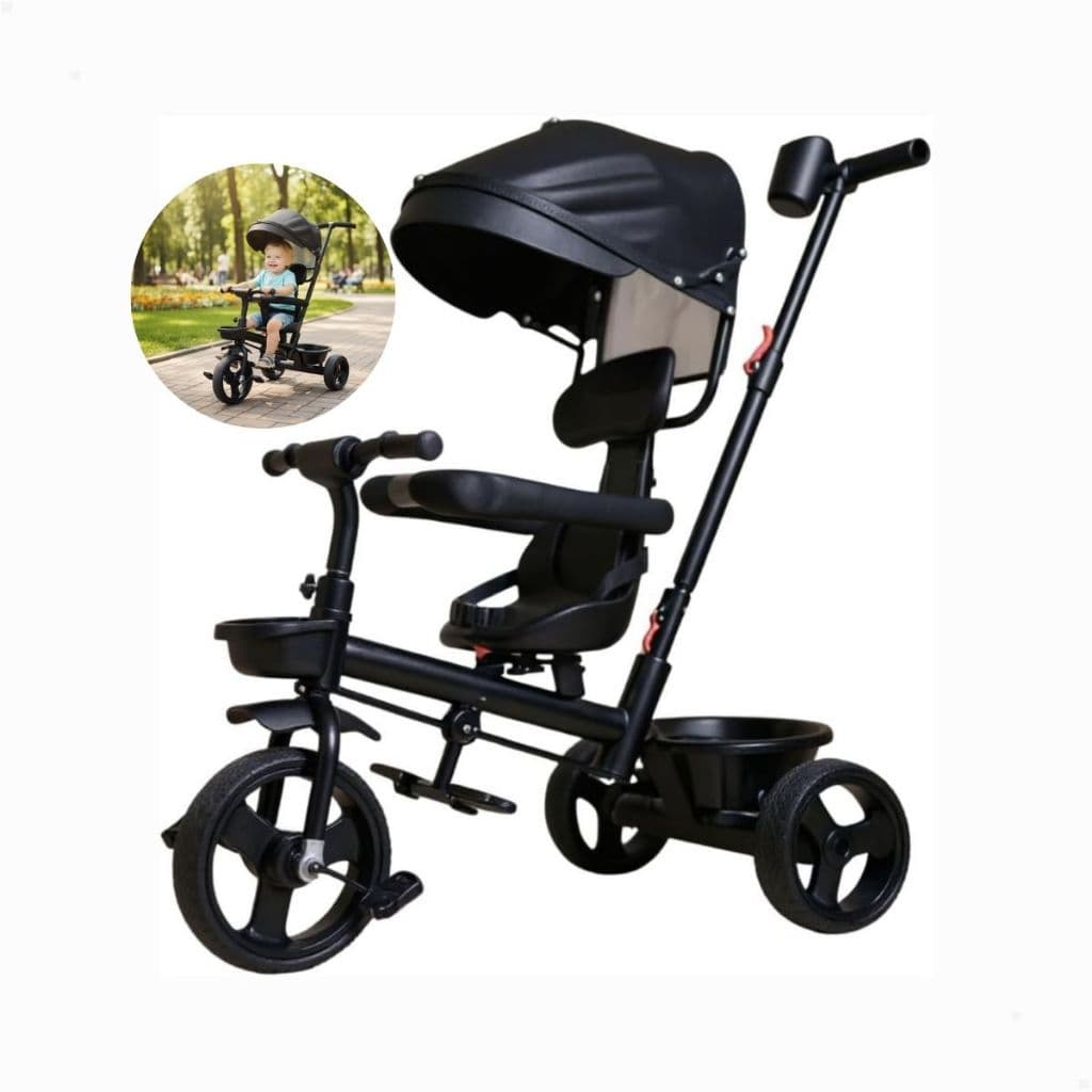 Triciclo Infantil Com Empurrador 12M+ Passeio Seguro E Divertido Para Crianças