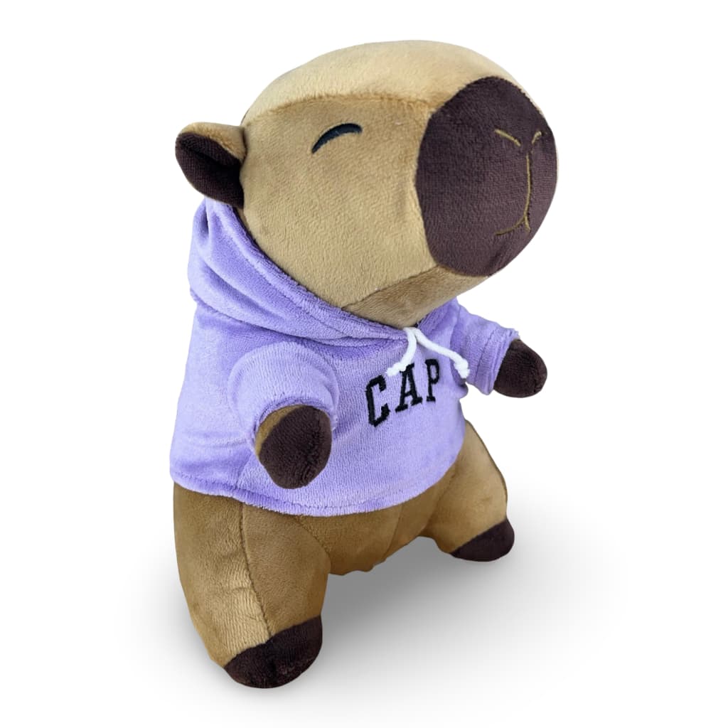 Toybrink Ursinho Capivara 20cm Moletom Cap Lilás Presente Enfeite Criança