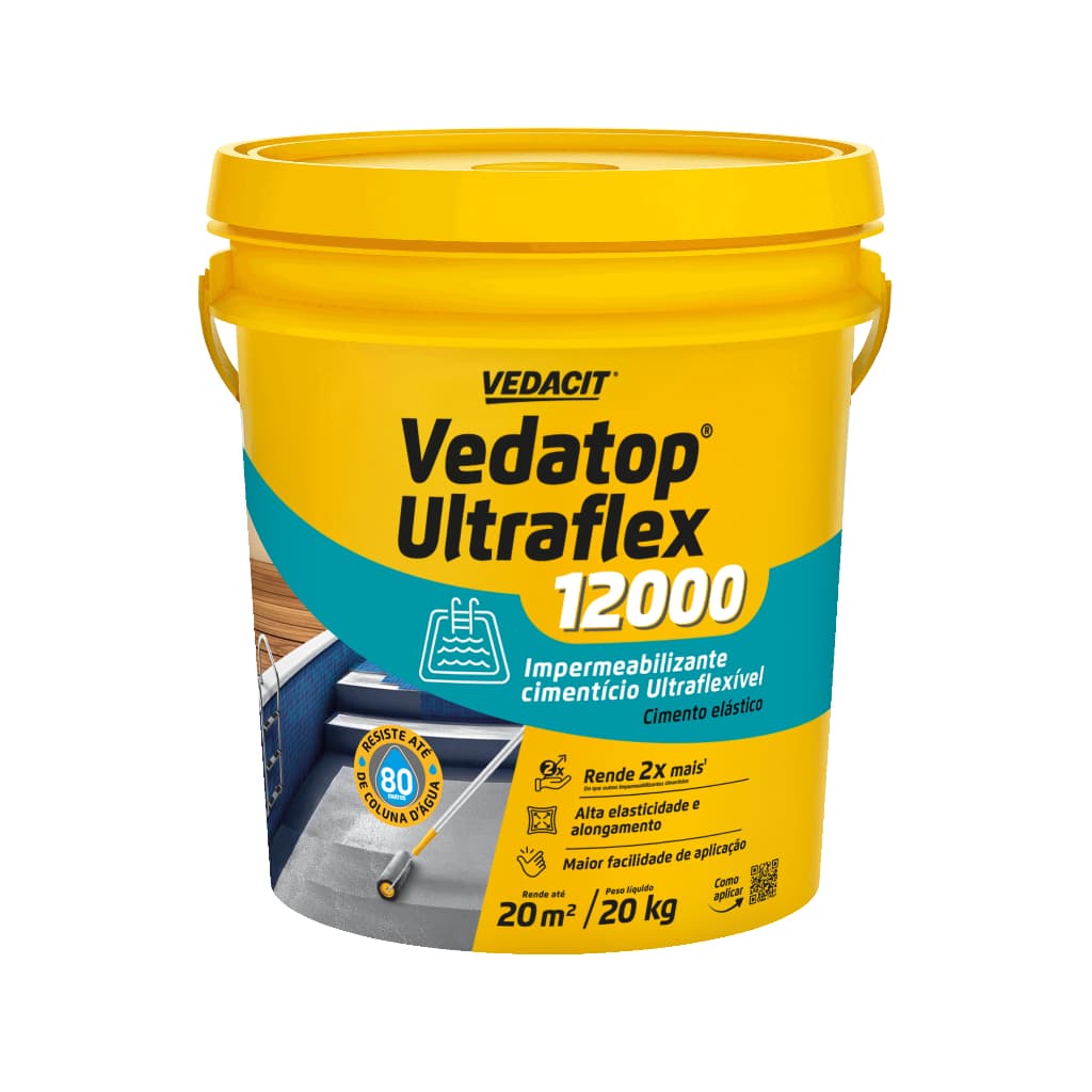 Vedatop Ultraflex 12000 Balde 18kg – Manta Líquida Impermeabilizante Flexível Vedacit