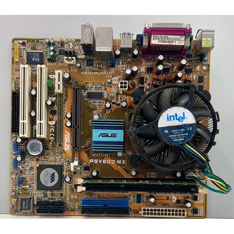 KIT PLACA MÃE  ASUS P5V800-MX 1GB MEMÓRIA ,PROCESSADOR  PETIUM 4 + ESPELHO (USADA)TESTADA FUNCIONANDO