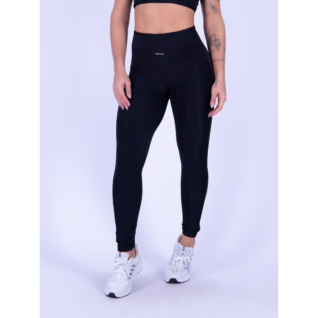 Calça Legging de Poliamida Forma Fit com Bolso Fake