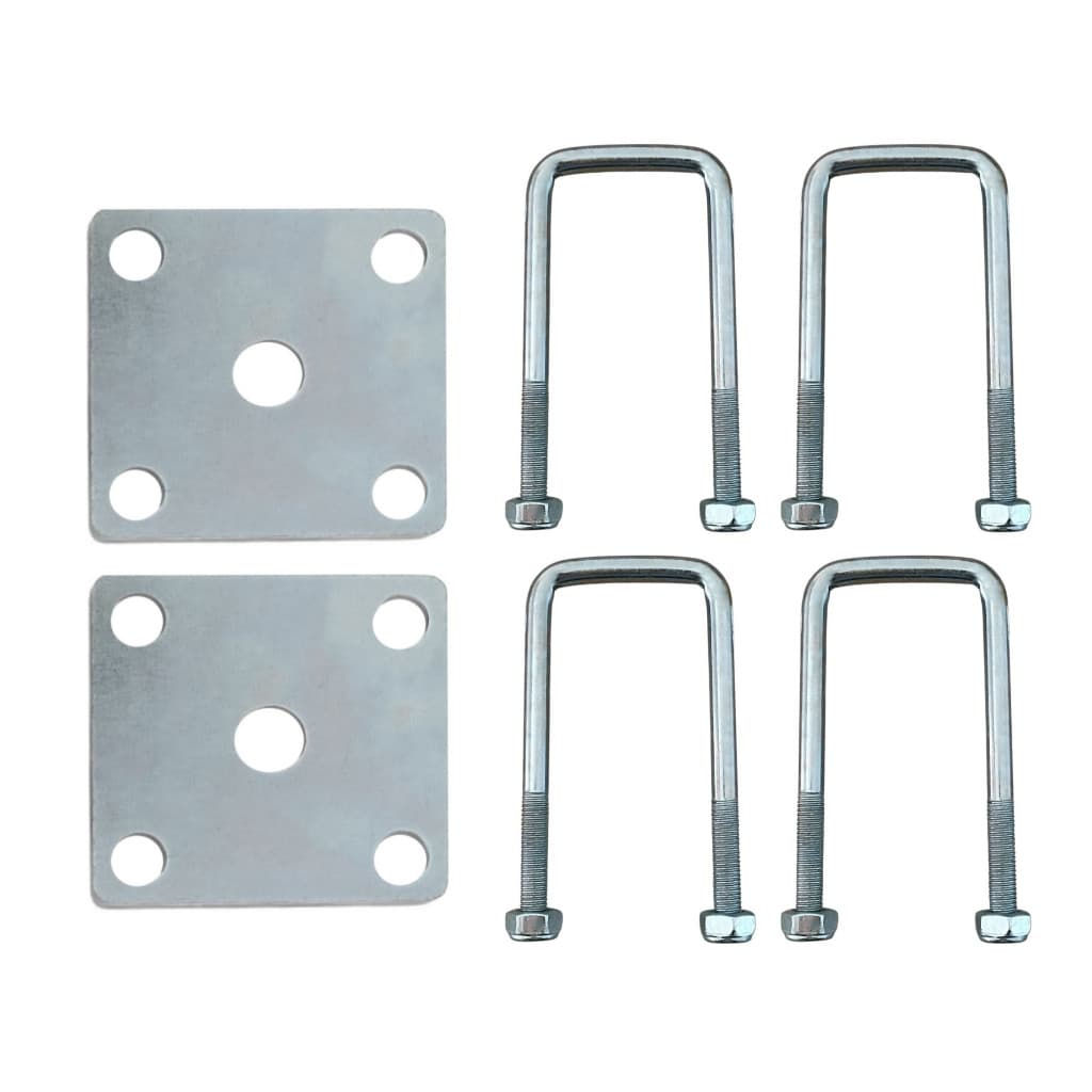 Conjunto Kit Prendedores Grampos Quadrados Sapata Supensão Eixo Carretinha Reboque Trailer