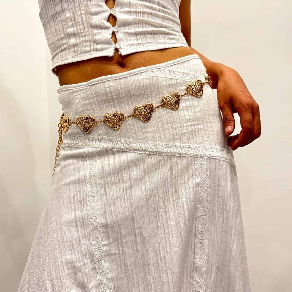 Cinto Feminino Corrente Em Forma De Coração Simples Versátil E Durável De Moda Feminina Tendência