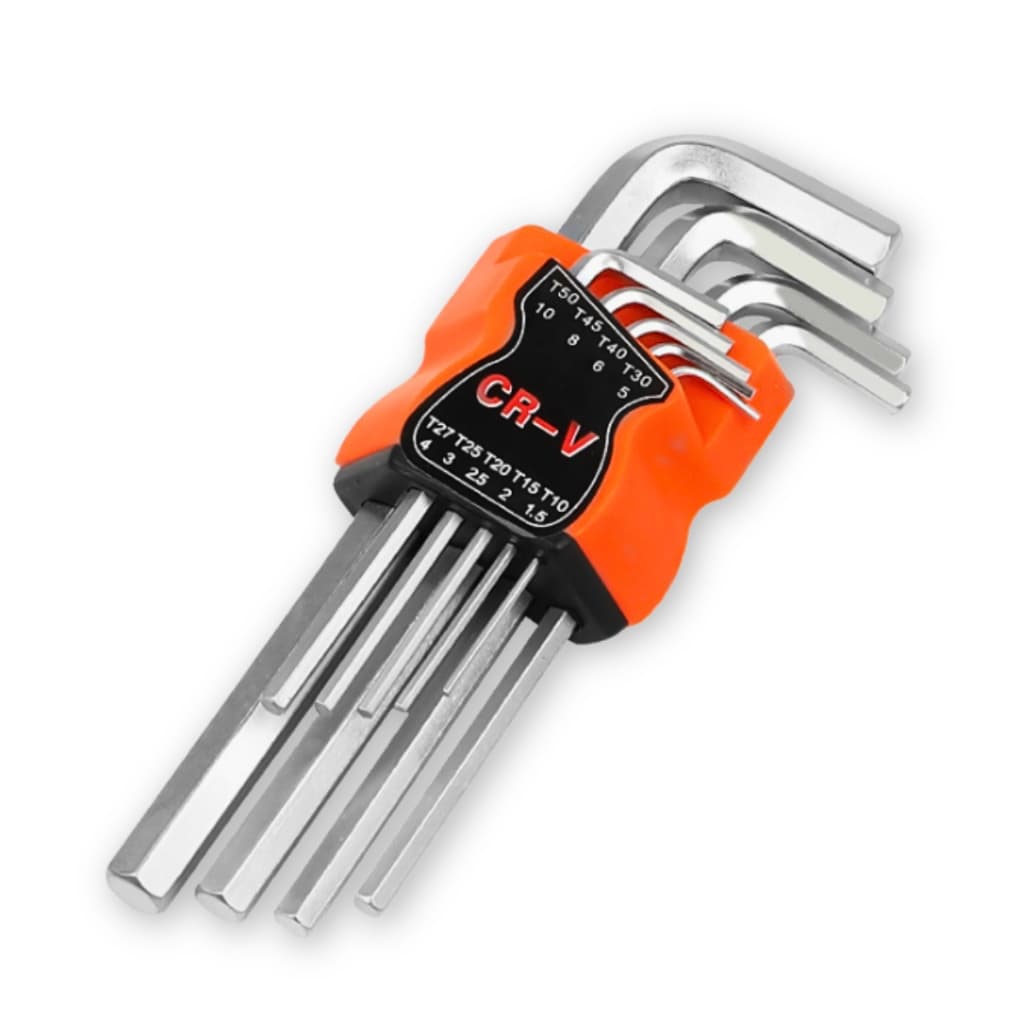 Kit Chave Allen 9 Peças Aço CrV Cabeça Plana Hexagonal