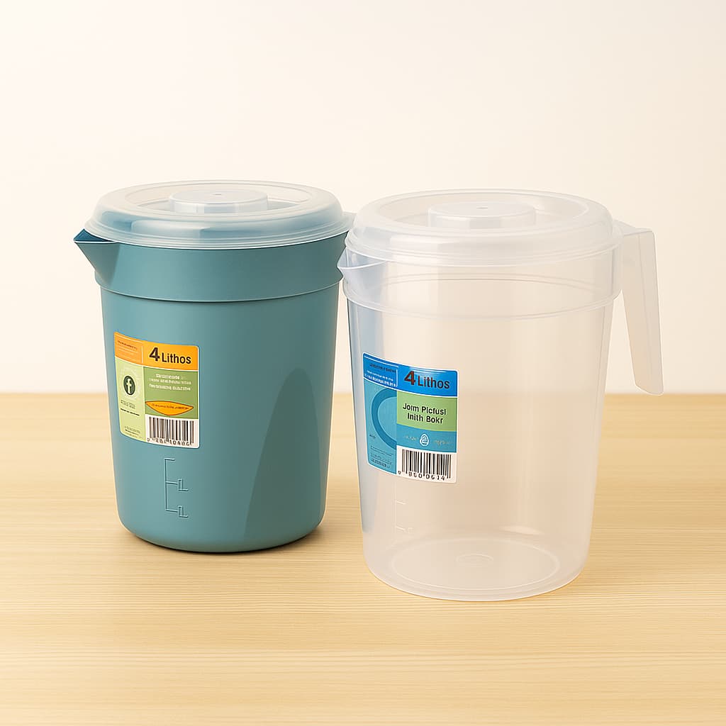 Kit 2 Jarras de Suco de 4 Litros Color Suco e Água Reforçada