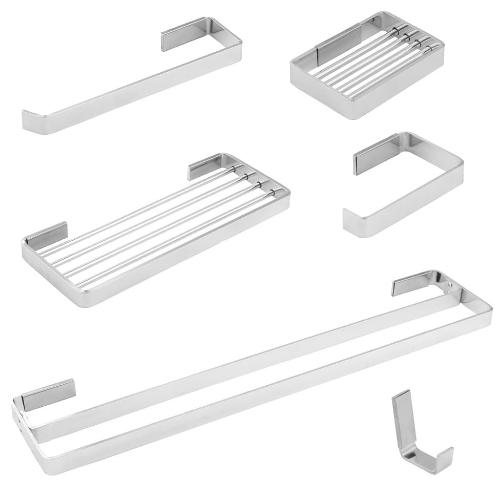 Kit Acessórios Para Banheiro Eleganc 6 Peças com Banho Duplo Polido