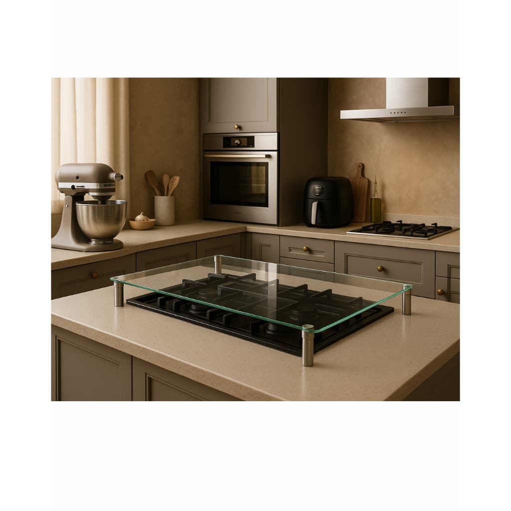 Tampa em Vidro Incolor de 6 mm para Cooktop ou Fogão Mesa de Vidro Itatiaia Fischer 4 bocas