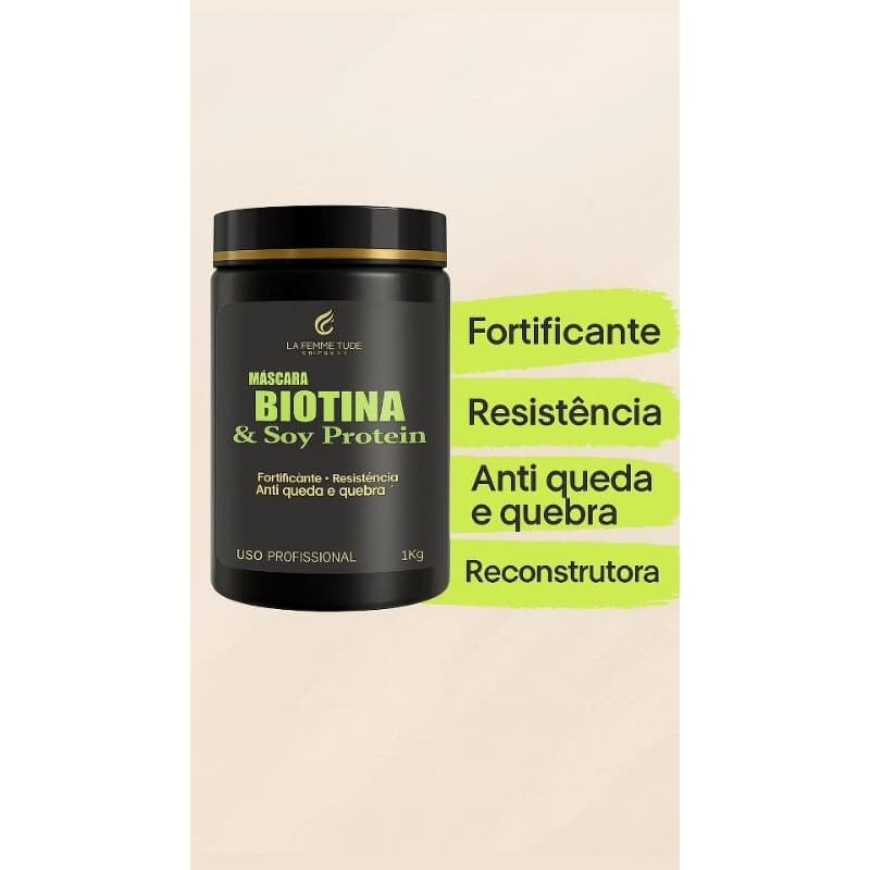 Máscara Biotina & Soy Protein 1Kg,  Fortalecimenti capilar Profissional