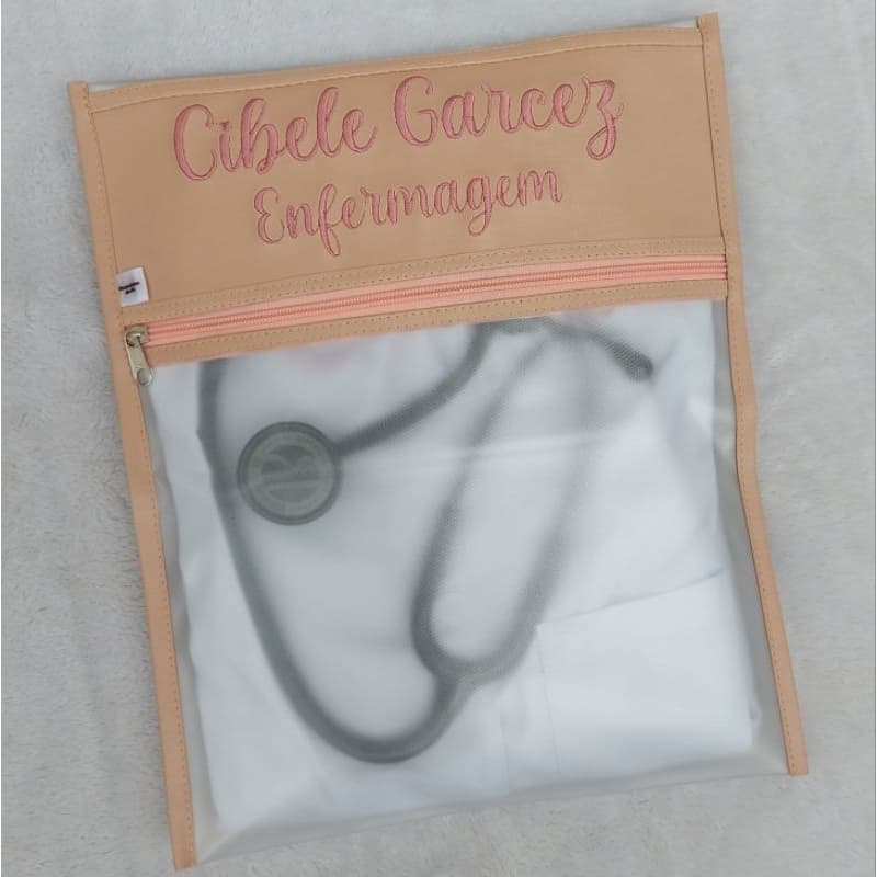 Porta Jaleco Bolsa porta jaleco pijama scrub PERSONALIZADO 35X30CM Saquinho Organizador para jaleco