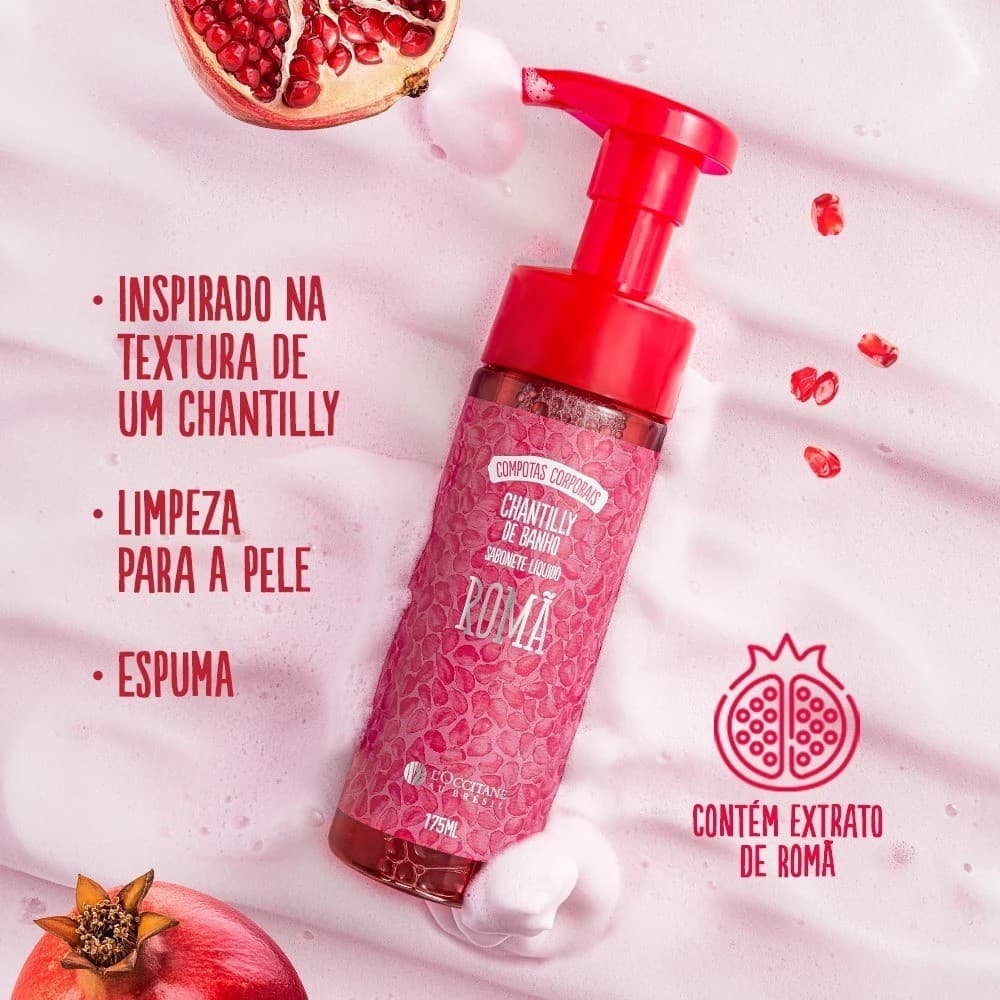Chantilly de Banho L'occitane Sabonete Líquido - Coleção Romã - 175ml