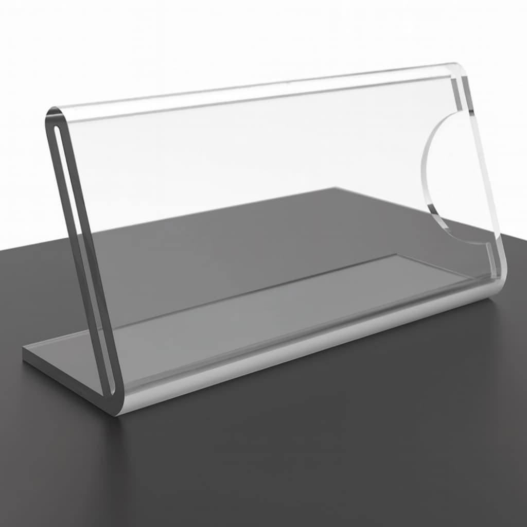 Kit 10 Porta Preço em Acrílico Transparente 5x3cm para Buffet e Vitrine.