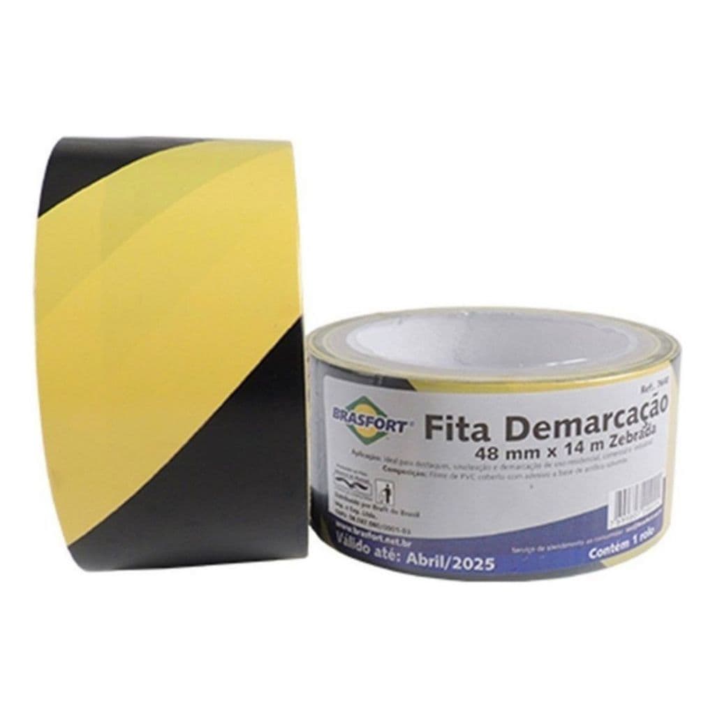 KIT C/ 5 Fitas Zebrada Demarcação De Área 48 Mm X 14 Metros Brasfort