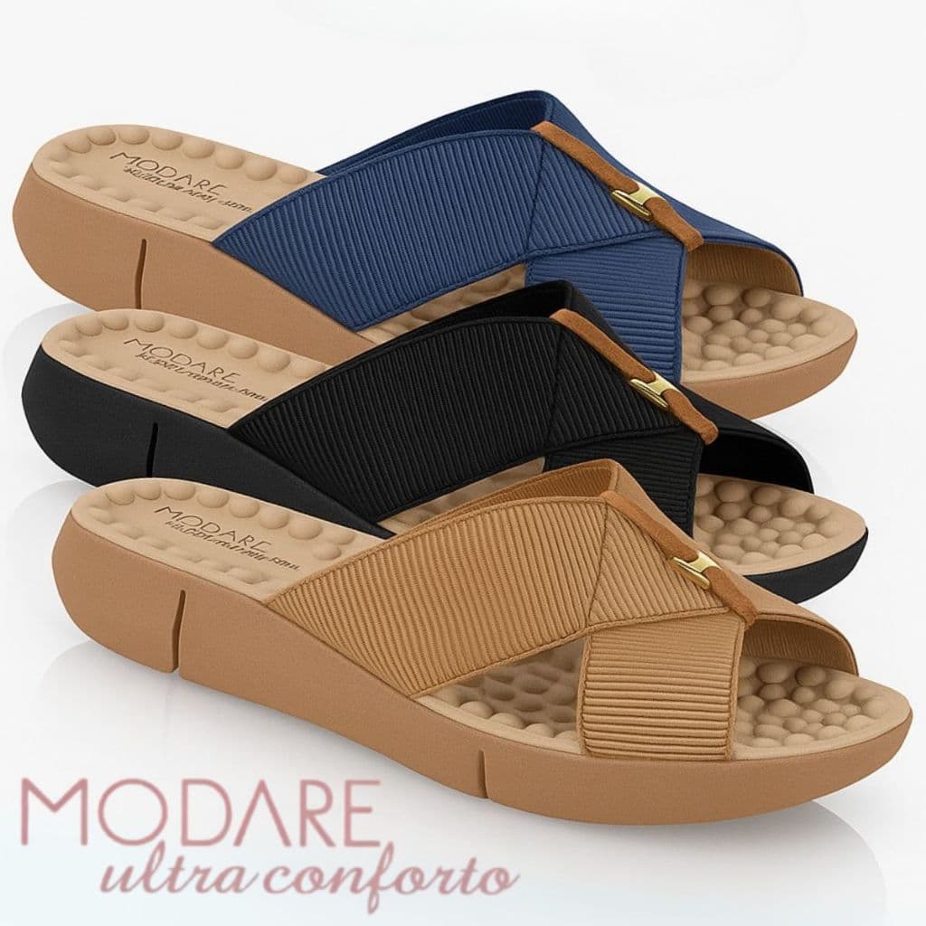 Chinelo Ortopedico Modare Esporão Massageador Elastico Tamanco Anabela para Fascite Plantar Anatomica Sandaliaa
