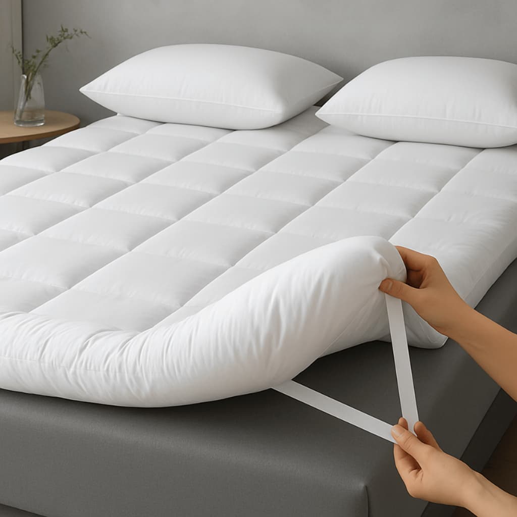 Pillow Top 400 Fios Branco Protetor Colchão Extra Macio