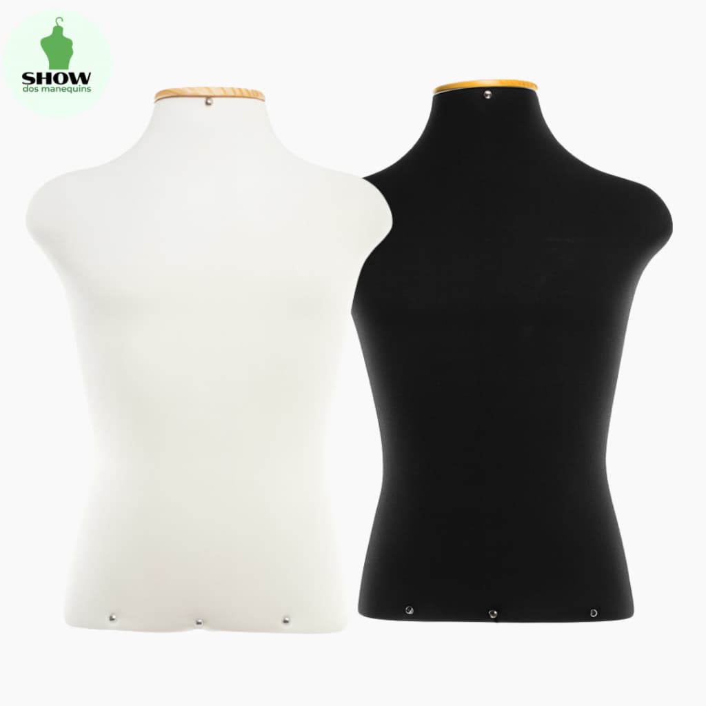 Busto/Manequim Masculino para Exposição Vitrine Fashion – Look Masculino/Fibra e Malha