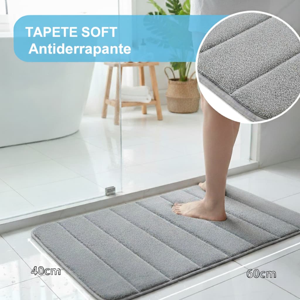 Tapete de Banheiro Soft Antiderrapante 40x60cm – Conforto e Segurança Premium