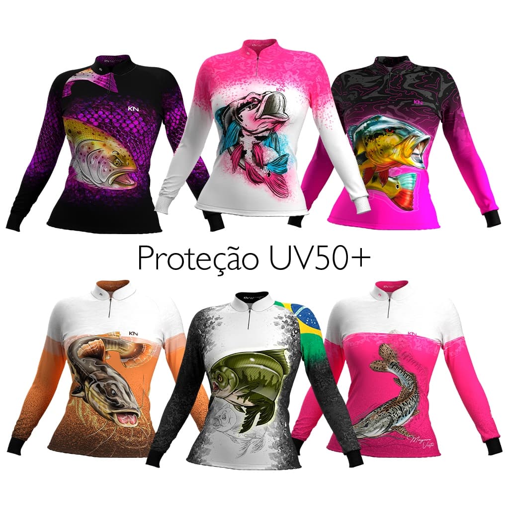 Camiseta de Pesca DRY SOFT Proteção Solar UV50 Feminina