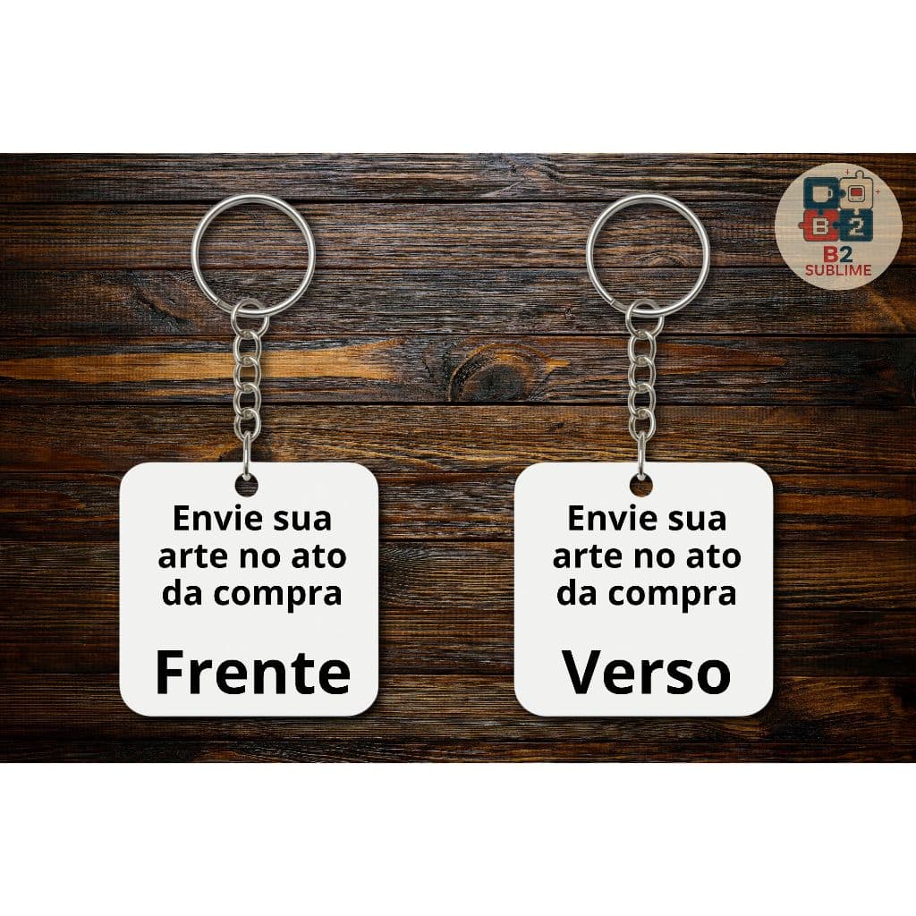 Chaveiro MDF Quadrado Frente e Verso 5x5 cm Personalizado – | Criativo Geek, Brinde e Lembrança