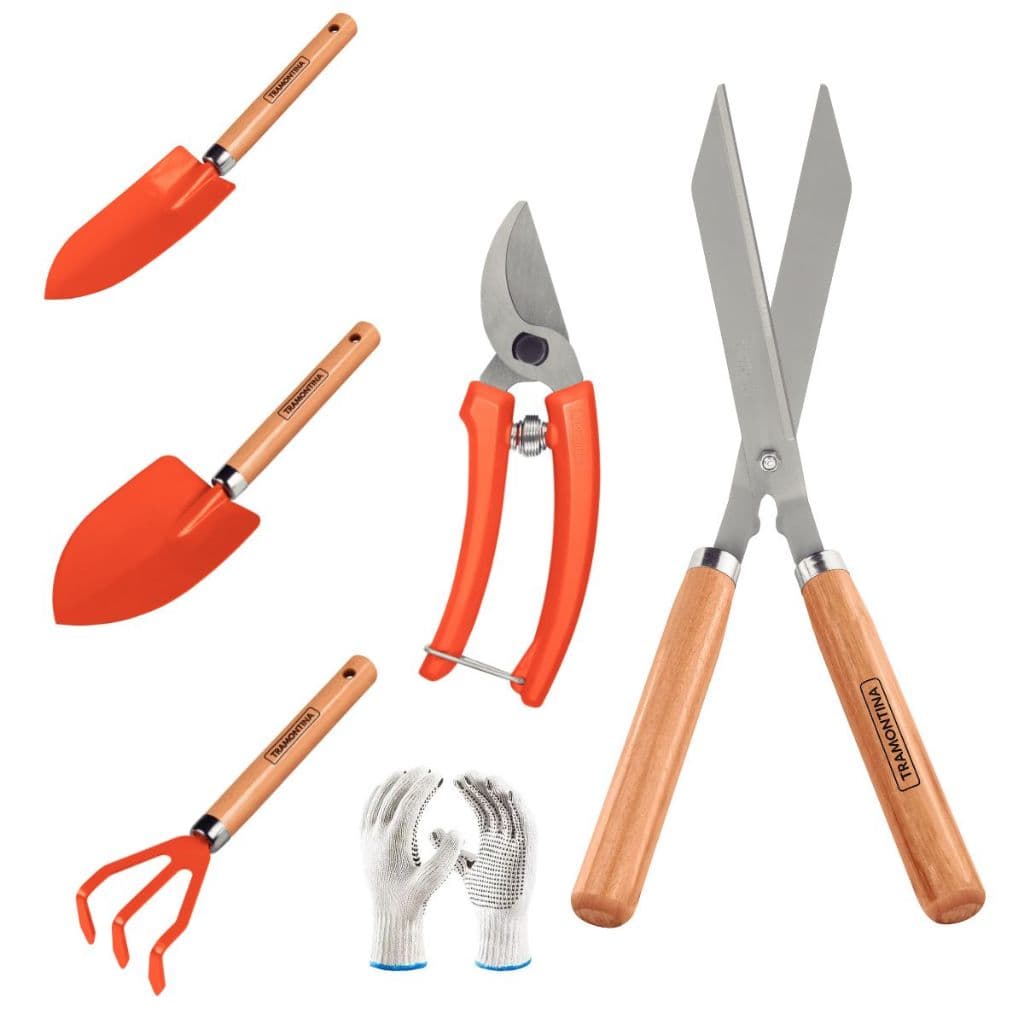 Kit Para Jardinagem 5 Peças Tramontina + Brinde Luva