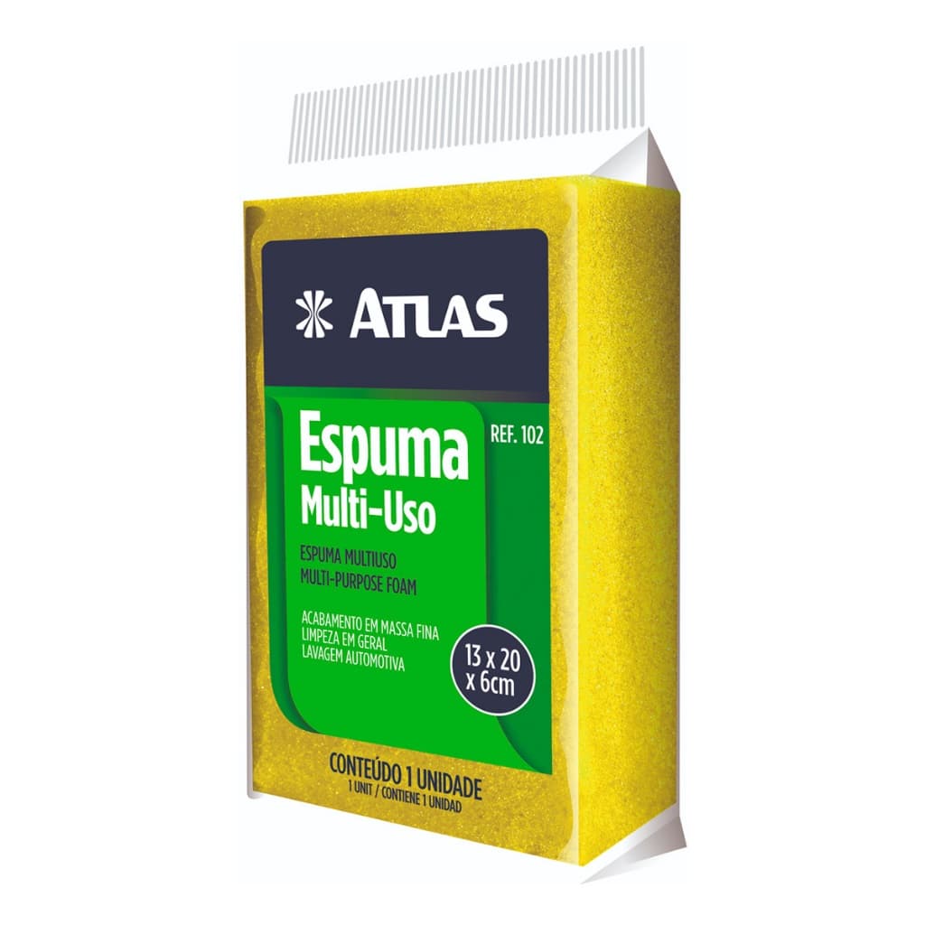 Bloco de Espuma Esponja Limpeza em Geral Rejunte Reboco Lavagem de Carros Motos 20x13x6cm Multiuso