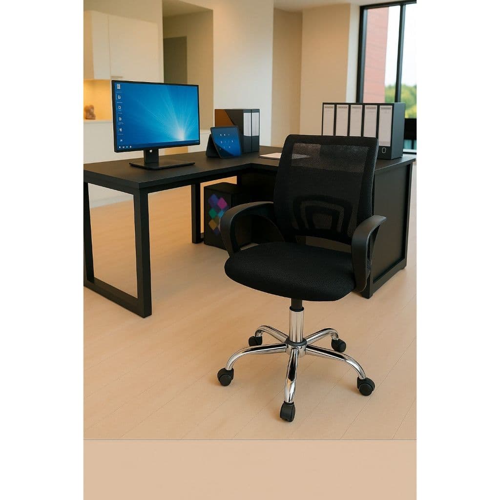 Cadeira de escritório Diretor Mocho Base Giratória Cromada Ergonômica NR17 Confortável Tronus