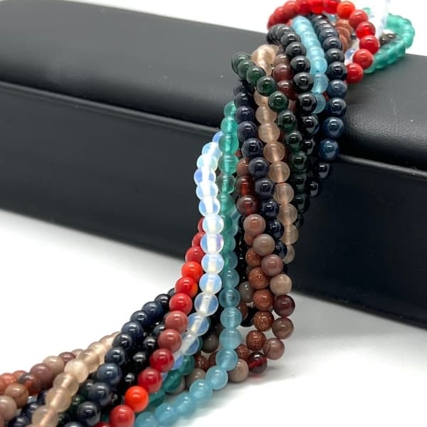 Fio de Pedras Naturais 4mm Aprox 98 Contas • Para Pulseiras, Colares, Artesanato, Bijuterias e Decoração