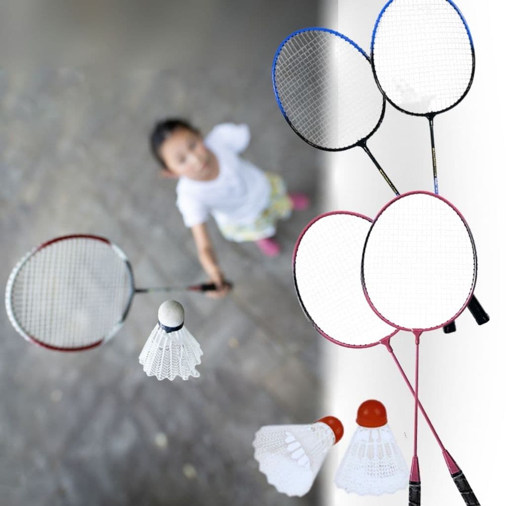 Kit p/ Jogo De Badminton Raquete Peteca e Bolsa Completo