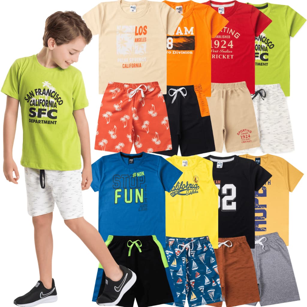 Kit 10 Peças Roupas Infantil Menino Premium 1 ao 8 Conjunto Criança Masculino