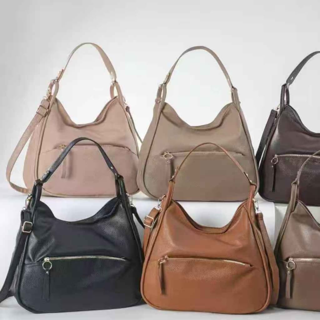Bolsa Feminina Grande Meia-Lua Hobo Multiuso Bolsa De Ombro e Transversal Tiracolo Elegante Chique Casual Couro Sintétic