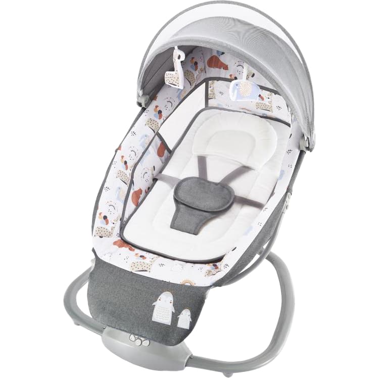Cadeira de Descanso e Balanço para Bebê Infantil Techno Com Suporte Reclinável para os Pés Elefante/Girafa - Mastela