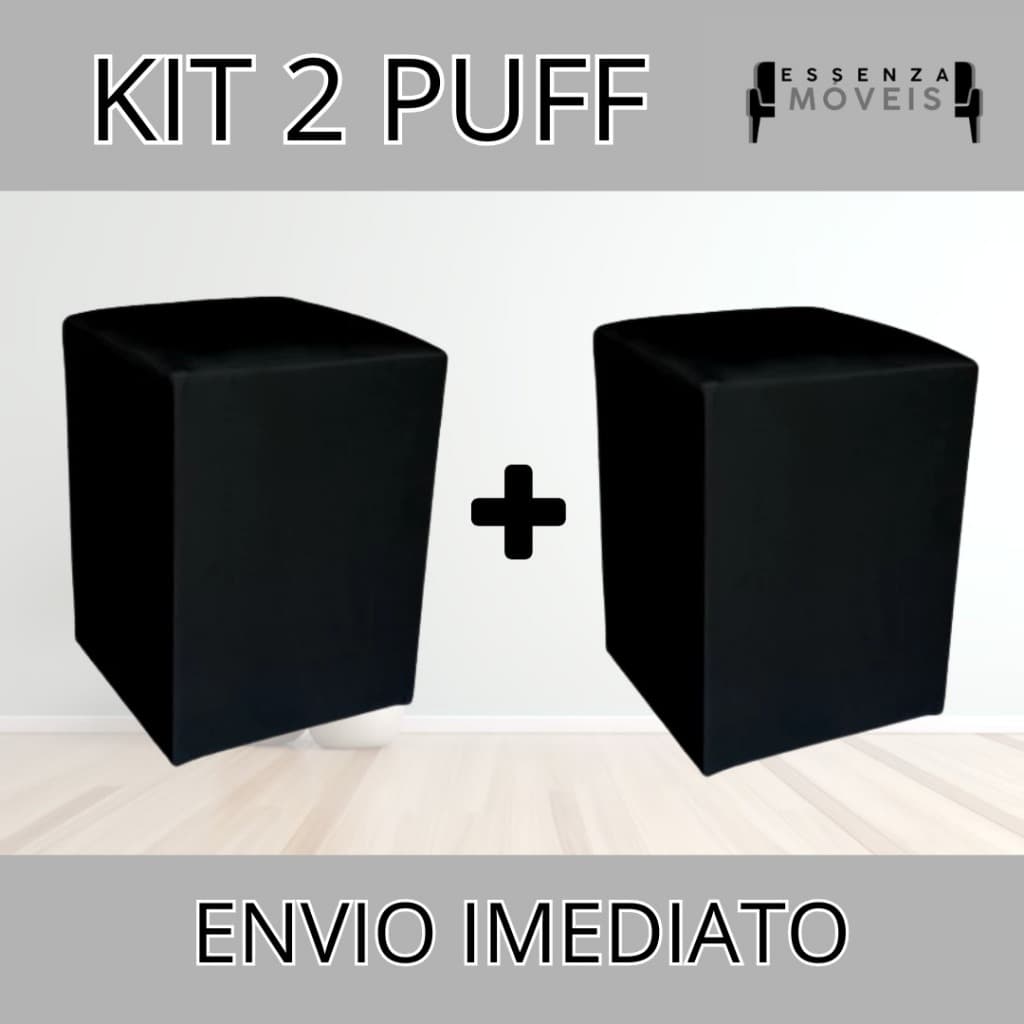 Kit com 2 Puffs Quadrados Decorativos – Ideal para Sala, Quarto ou Escritório