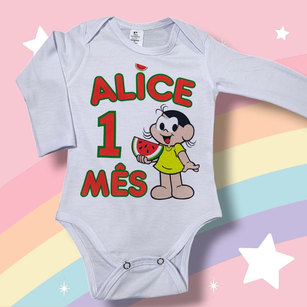 Body para bebê Personalizado com tema Manga Longa Manga Curta