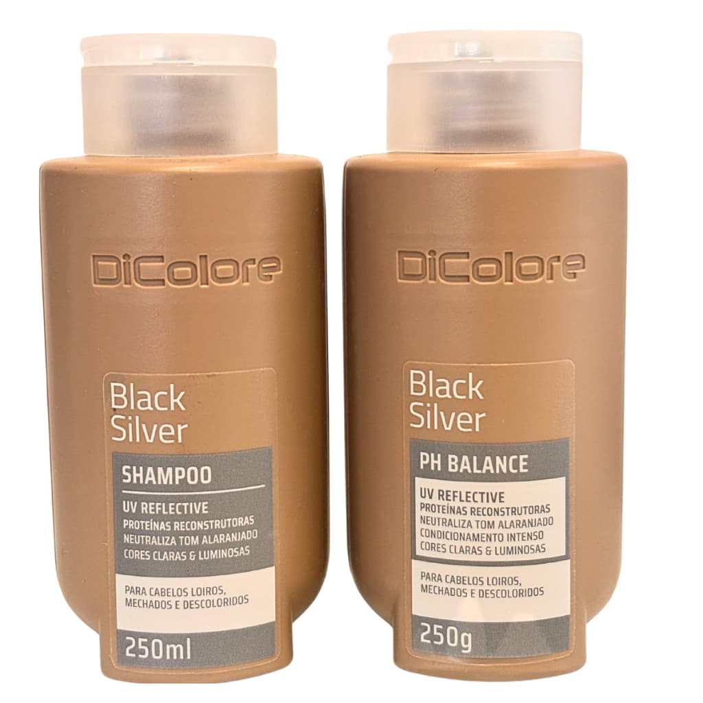 Kit Matizador Mechas Black Silver Dicolore Profissional para cabelos loiros, com mechas e luzes.