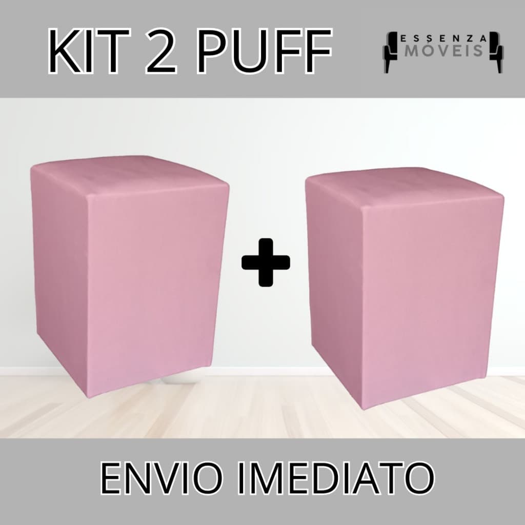 Kit com 2 Puffs Quadrados – Compactos, Resistentes e Sofisticados