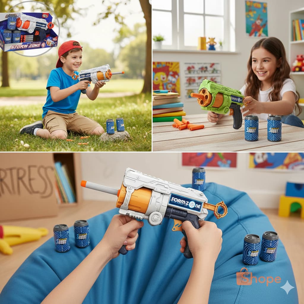 Brinquedo Atirador Dardos Macios 12 Peças Sortido Ótimo Presente para Meninos e Meninas