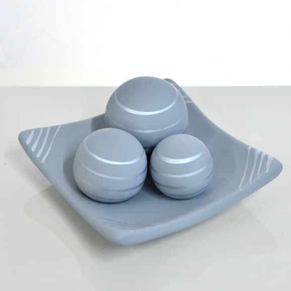 Enfeite centro mesa decorativo kit 3 bolas sala ceramica enfeite rack desenho fruteira cozinha casa