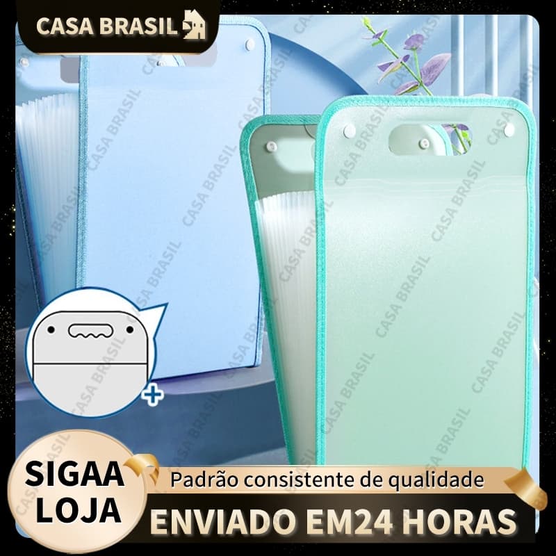 Pasta Sanfonada Para Documento Com 13 Divisórias E Pasta Prancheta Tamanho A4 Escritório Escolar